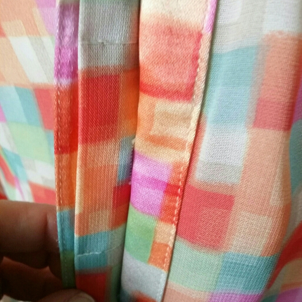 Vintage Checker Sheer Button up Blouse - Picture 9 of 11